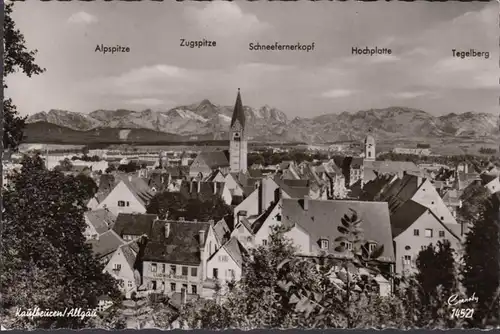 Kaufbeuren, Stadtansicht, Alpen, gelaufen 1965