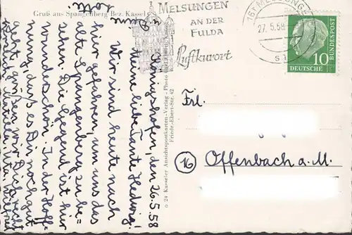 Spangenberg, Liebenbachbrunnen, gelaufen 1958