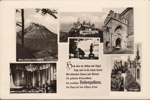 Burg Hohenzollern, Arbeitszimmer, Schlosshof, gelaufen 1957