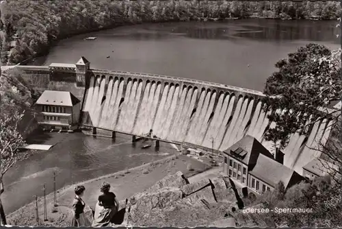 Edersee Sperrmauer, gelaufen 1958