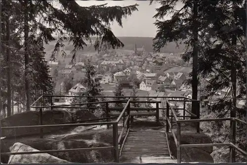 Bischofsgrün, Blick vom Hügelfelsen, gelaufen 1957