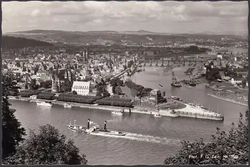 Coblence, L'Eck allemand, vapeur, couru en 1956