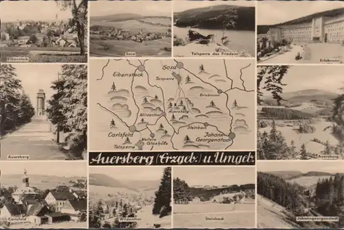 Auersberg und Umgebung, Mehrbild, gelaufen 1960