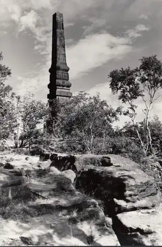 Wettinsäule auf Fels Lilienstein, ungelaufen