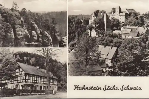 Hohnstein, Gaststätte, Dastellöcher, Stadtansicht, gelaufen