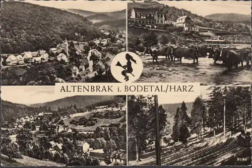 3x AK Altenbrak, vue depuis Osterberg, Vue de la ville, multi-image, couru, non-roulé