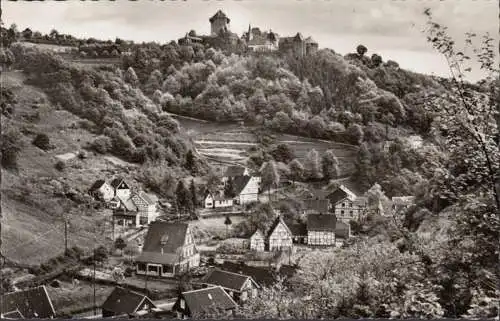 AK Burg an der Wupper, Stadtansicht mit Schloss, ungelaufen