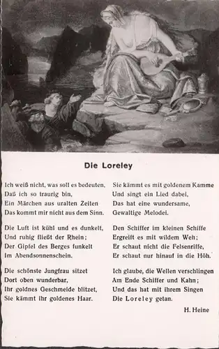 Die Loreley, Das Loreley Lied, ungelaufen- datiert 1956