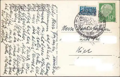 Bernau, Gasthof Rössle im Winter, gelaufen 1955