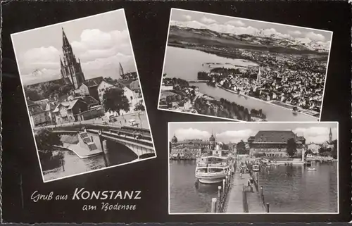 Konstanz, Stadtansicht, Bootsnalegestelle, Fliegeraufnahme, gelaufen