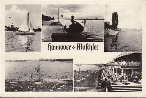 Hanovre, Maschsee, Multi-image, couru 1950