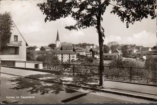 Halver, Stadtansicht, Kirche, gelaufen 1964