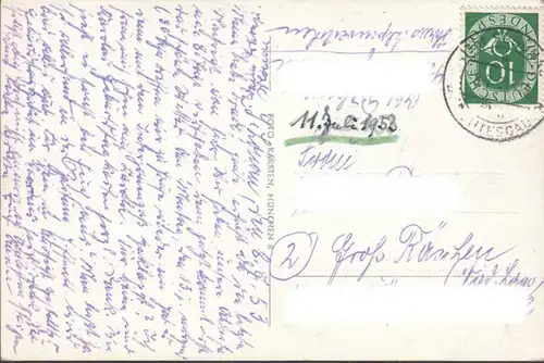 Schönau, Haus Alpenveilchen, gelaufen 1953