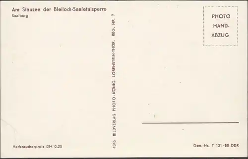 Saalburg, Stausee der Bleiloch Saaletalsperre, ungelaufen