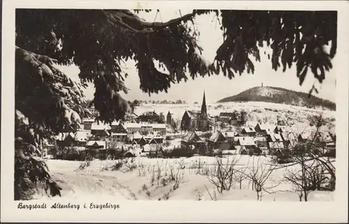 Altenberg, vue de la ville en hiver, couru en 1955