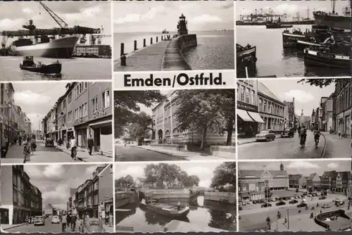 Emden, port, môle, vues de la ville, couru