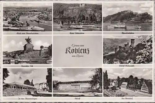 Koblenz, Weindorf, Schloss, Stolzenfels, gelaufen 1956