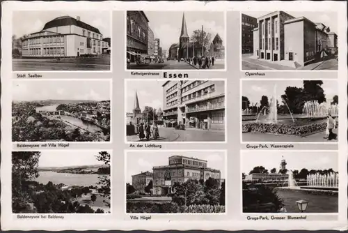 Essen, Opernhaus, Kettwigerstrasse, Saalbau, gelaufen 1955