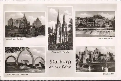 Marburg, Lahn Weir, Castle, Université, a couru en 1958