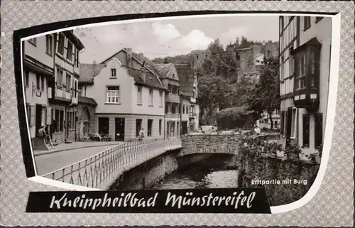 Münstereifel, Erftpartie mit Burg, gelaufen 1962