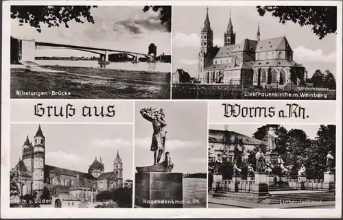 Worms, pont, église de la bienfaisance, monument, couru 1953