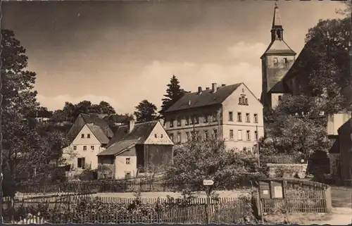 Bärenstein, Krs. Dippoldiswalde, Teilansicht mit Kirche, gelaufen 1963