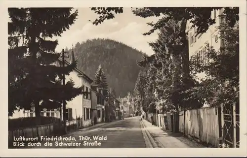 Friedrichroda, Blick durch die Schweizer Strasse, ungelaufen