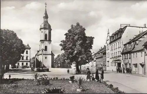 Triptis, Markt, Hotel Mohren, Kirche, gelaufen 1970