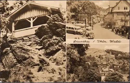 Lauscha, Vues de la ville, Maison de culture, autobus, couru 1962