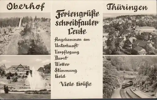 Oberhof, Schanze, Bahntunnel, Stadtansicht, gelaufen 1957