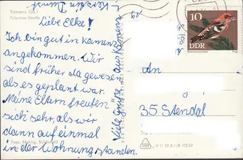 Kamenz, Pulsnitzer Strasse, Buchhaus Körner, gelaufen 1974