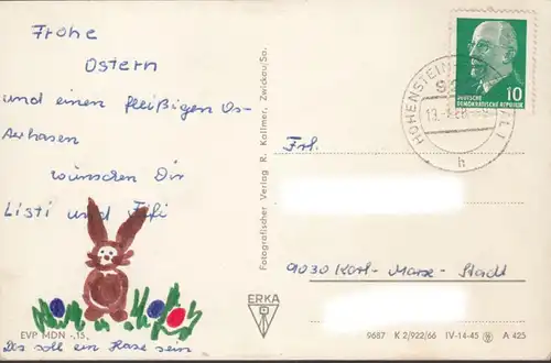 Hohenstein-Ernstthal, Bethlehemstift, Blockhaus, gelaufen 1968