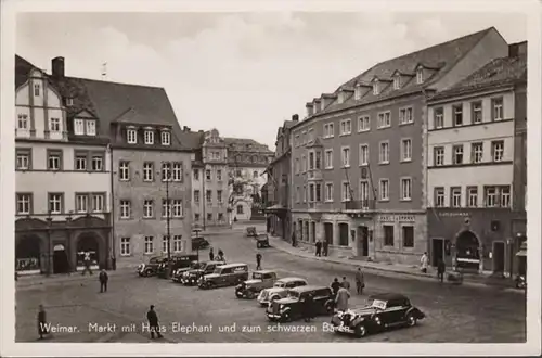 Weimar, Markt mit Haus Elephant und zum schwarzen Bären, ungelaufen