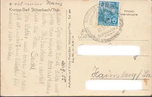 Stützerbach, Stadtansicht, gelaufen 1955