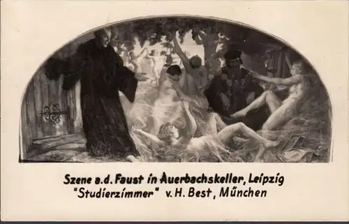 Leipzig, Auerbachskeller, Studierzimmer, Szene aus Faust, gelaufen