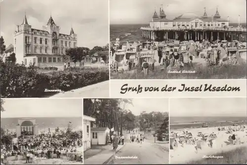 Île d'Usedom, Zinnowiz, Ahlbeck, Bansin, Strattenheide, couru en 1977