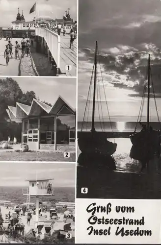 Insel Usedom, Seebrücke, Ausstellungspavillon, Abendstimmung, gelaufen