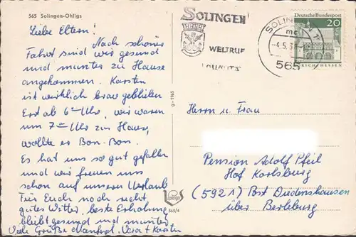 Solingen Ohligs, hôtel de ville, rue ferroviaire, clinique, Wilhelmplatz, minigolf, couru 1968