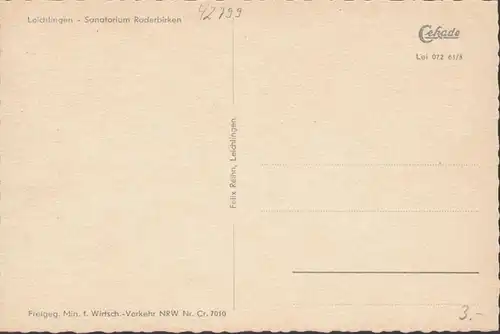 Leichlingen, Sanatorium Roderbirken, Fliegeraufnahme, ungelaufen