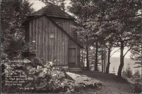 Ilmenau, Goethehäuschen auf dem Kickelhahn, gelaufen 1960