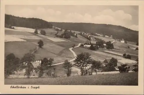 Schellerhau, vue de la ville, incurvée