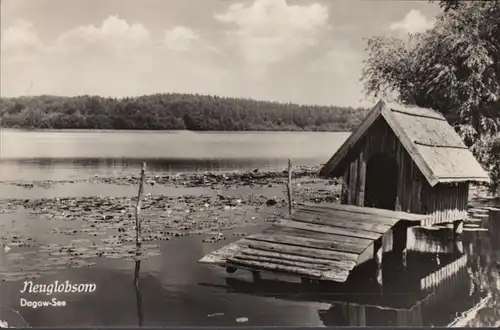 Neuglobsow, Dagow See mit Bootshaus, gelaufen 1959