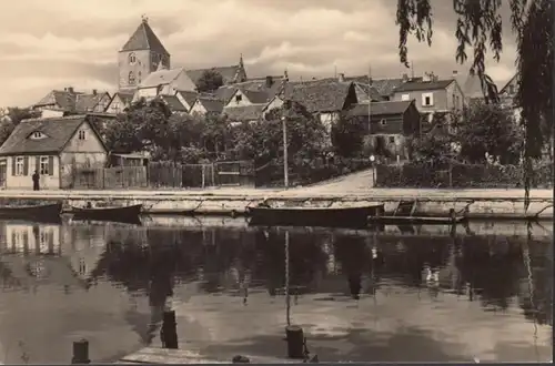 Plau am See, An der Elbe, Stadtansicht, Boote, ungelaufen