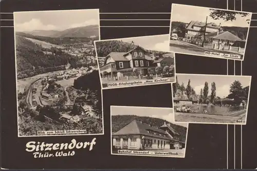 Sitzendorf, Bahnhof, Hotel Zur Linde, Erholungsheim, Bad, gelaufen