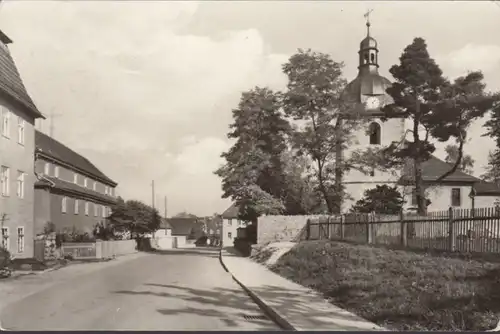 Oppurg, Strassenansicht mit Kirche, gelaufen 1975