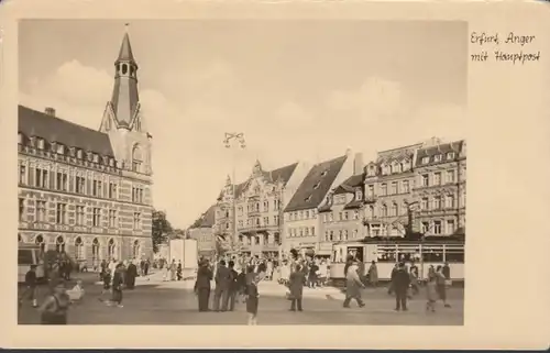 Erfurt, Anger mit Hauptpost, gelaufen 195?