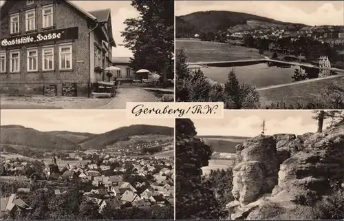 Geraberg, Gaststätte Hasse, Schwimmbad, Stadtansicht, ungelaufen