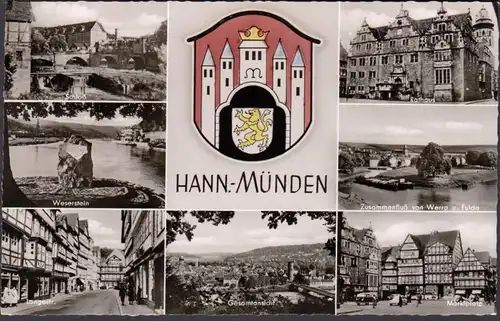 Hann. Münden, Rathaus, Langestrasse, Marktplatz, Schloss, ungelaufen