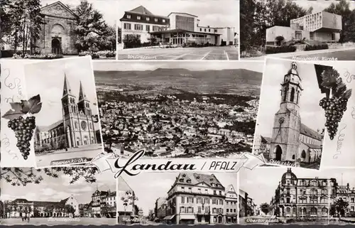 Landau, Paradeplatz, Marktstrasse, Universum, Kirche, gelaufen 1965