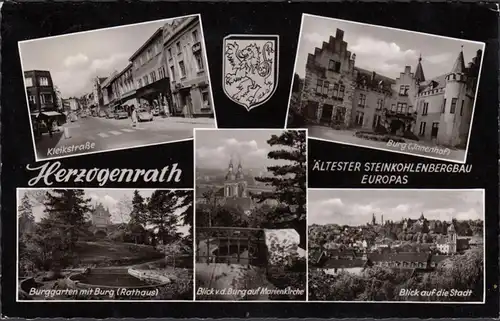 Herogenrath, Kleikstrasse, Burg, Burggarten, gelaufen 1965
